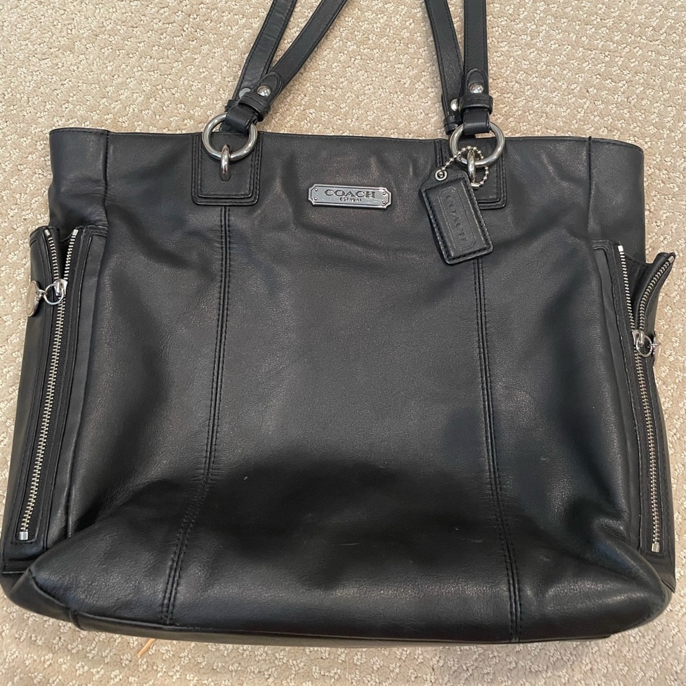 Black Leather Coach Handbag